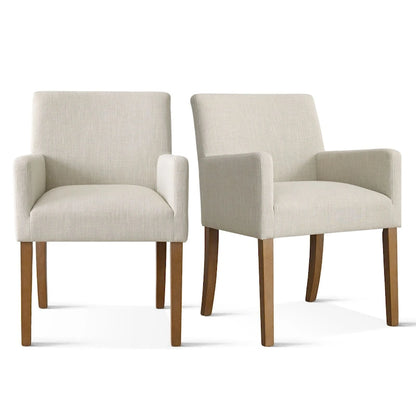 Modern Wood Linen Chair Upholstered