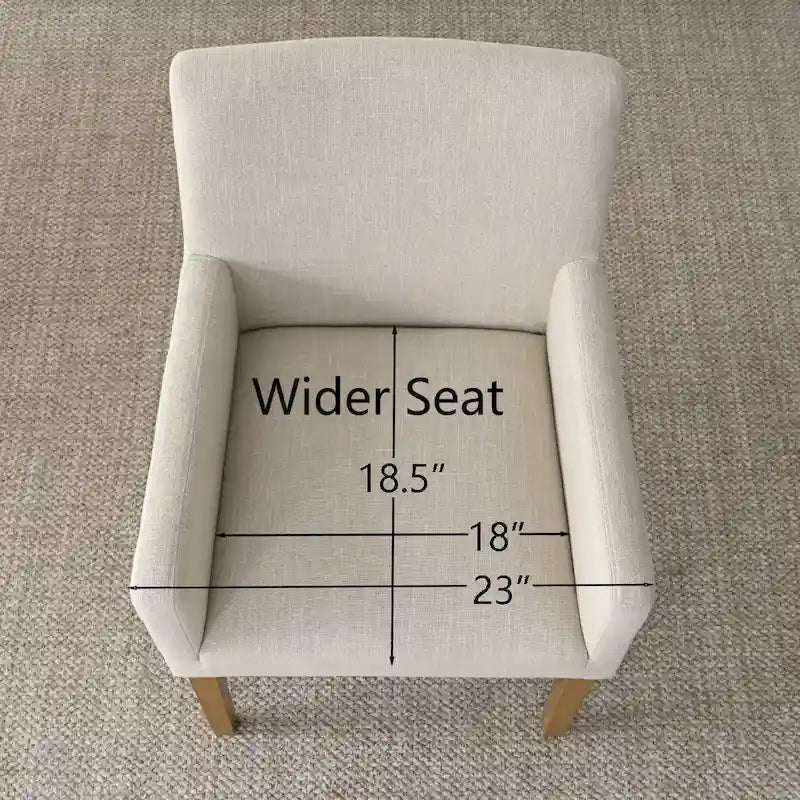 Modern Wood Linen Chair Upholstered