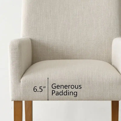 Modern Wood Linen Chair Upholstered