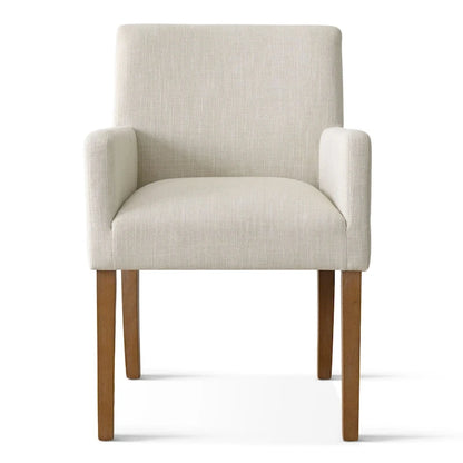Modern Wood Linen Chair Upholstered