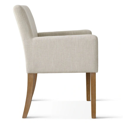 Modern Wood Linen Chair Upholstered