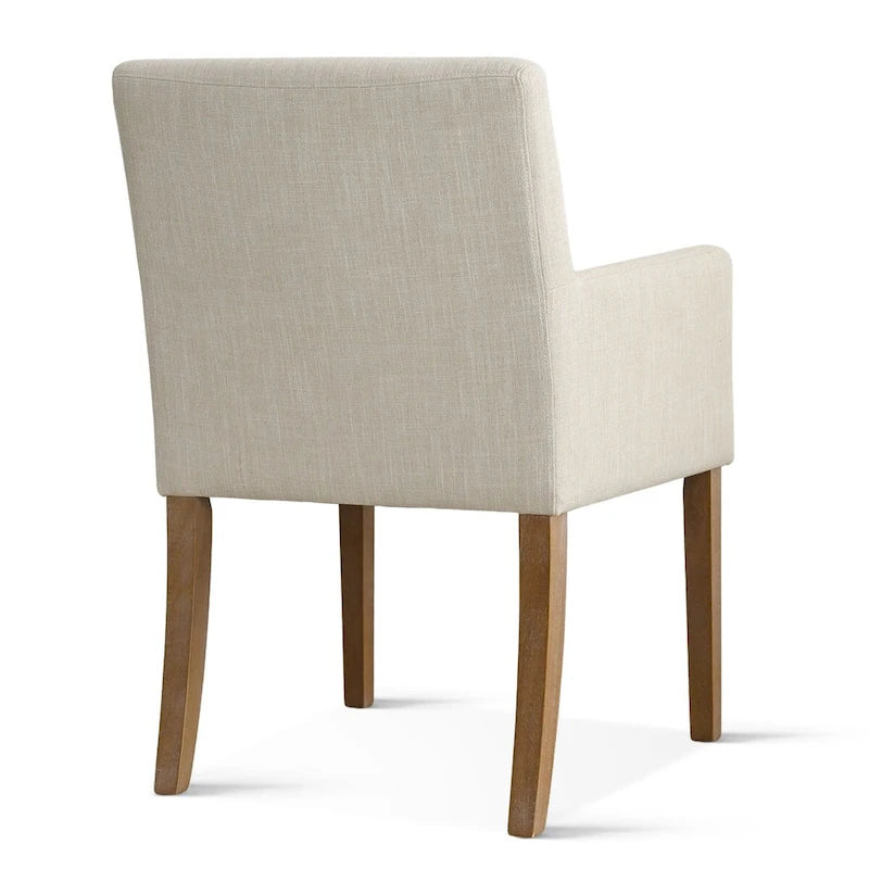 Modern Wood Linen Chair Upholstered