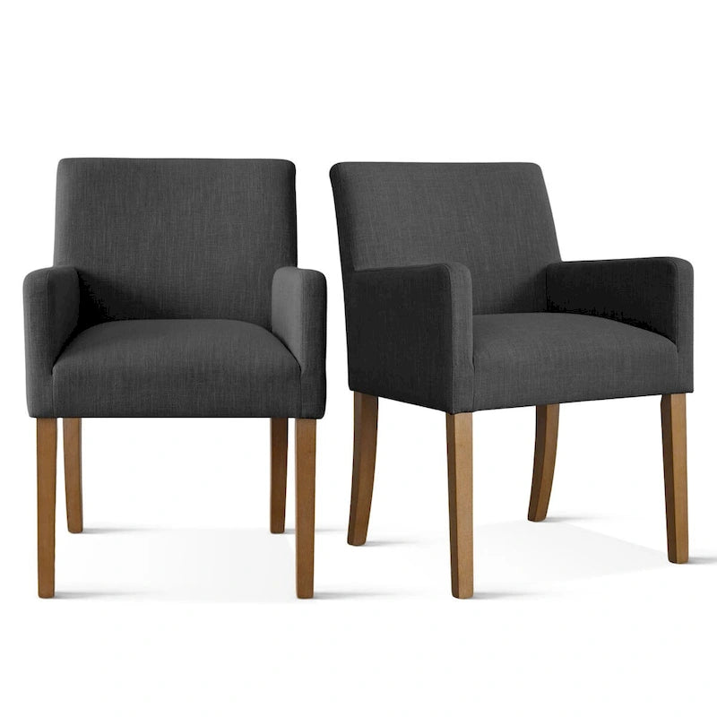 Modern Wood Linen Chair Upholstered