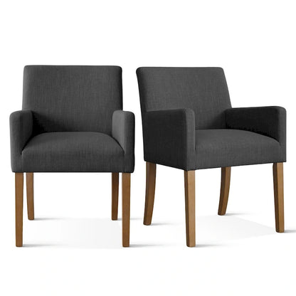Modern Wood Linen Chair Upholstered