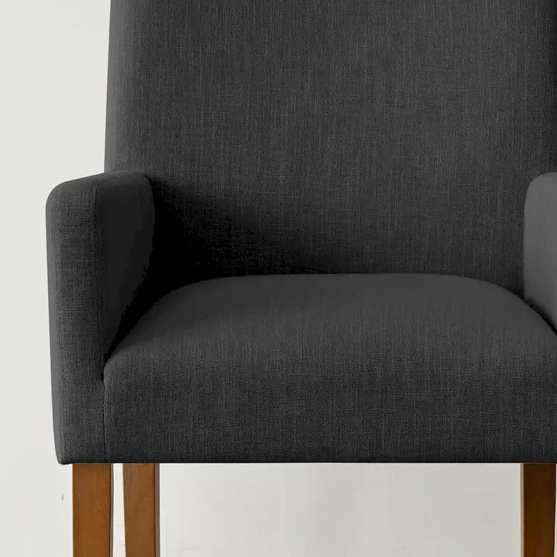 Modern Wood Linen Chair Upholstered