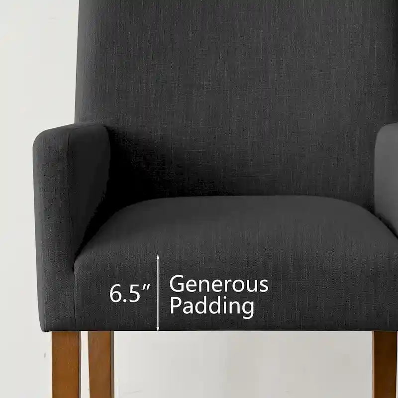 Modern Wood Linen Chair Upholstered