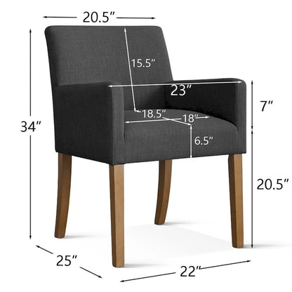 Modern Wood Linen Chair Upholstered