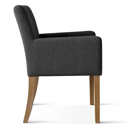 Modern Wood Linen Chair Upholstered
