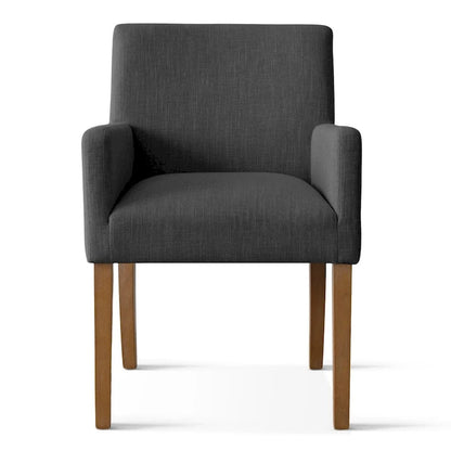 Modern Wood Linen Chair Upholstered
