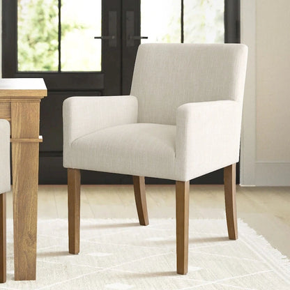 Modern Wood Linen Chair Upholstered