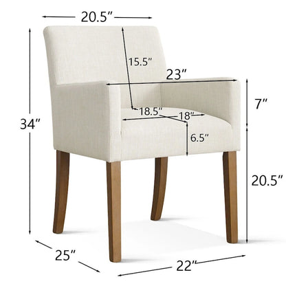 Modern Wood Linen Chair Upholstered