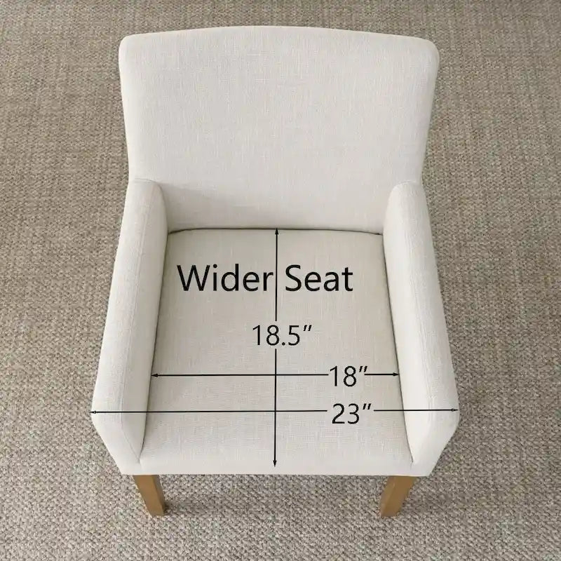 Modern Wood Linen Chair Upholstered