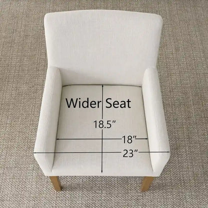 Modern Wood Linen Chair Upholstered