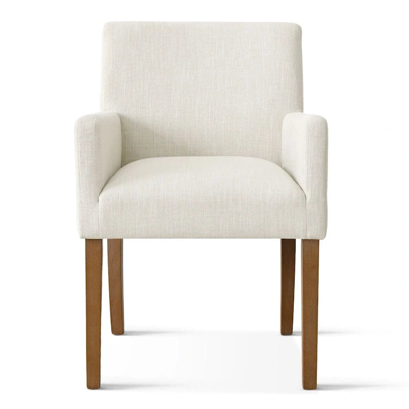 Modern Wood Linen Chair Upholstered