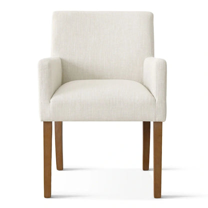 Modern Wood Linen Chair Upholstered