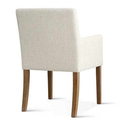 Modern Wood Linen Chair Upholstered