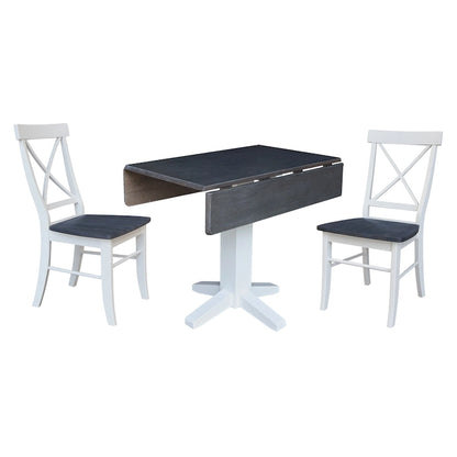 22 Inch Classic Solid Wood Metal Table