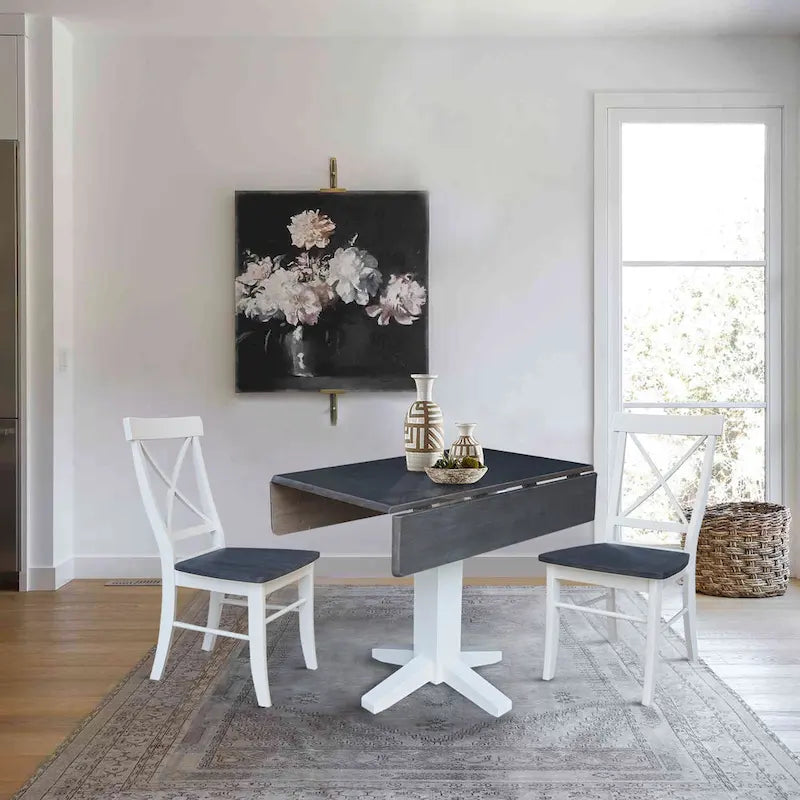 22 Inch Classic Solid Wood Metal Table