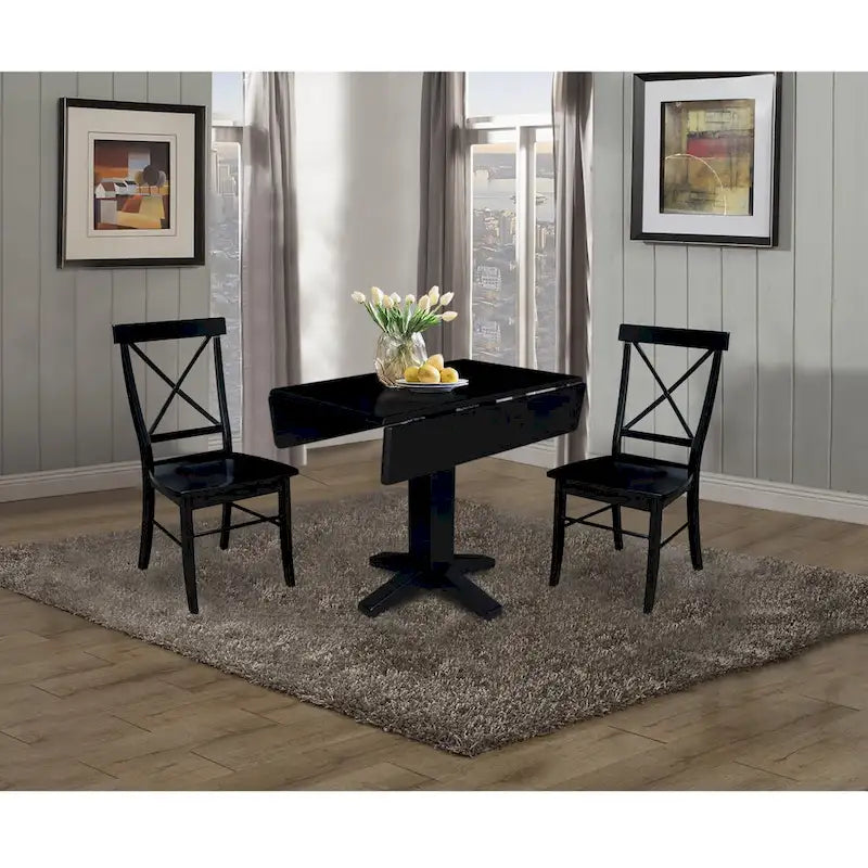 22 Inch Classic Solid Wood Metal Table