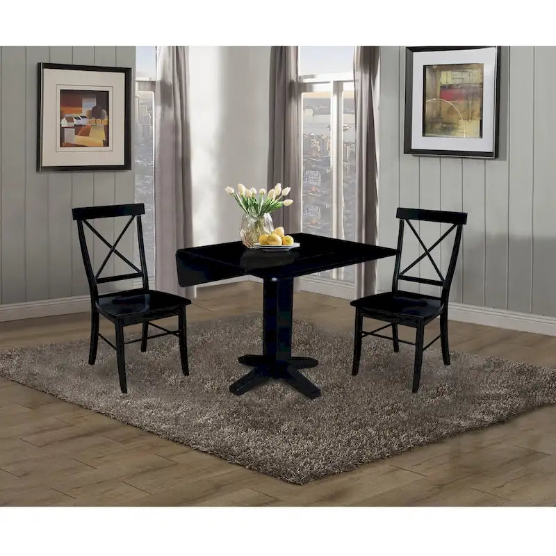 22 Inch Classic Solid Wood Metal Table
