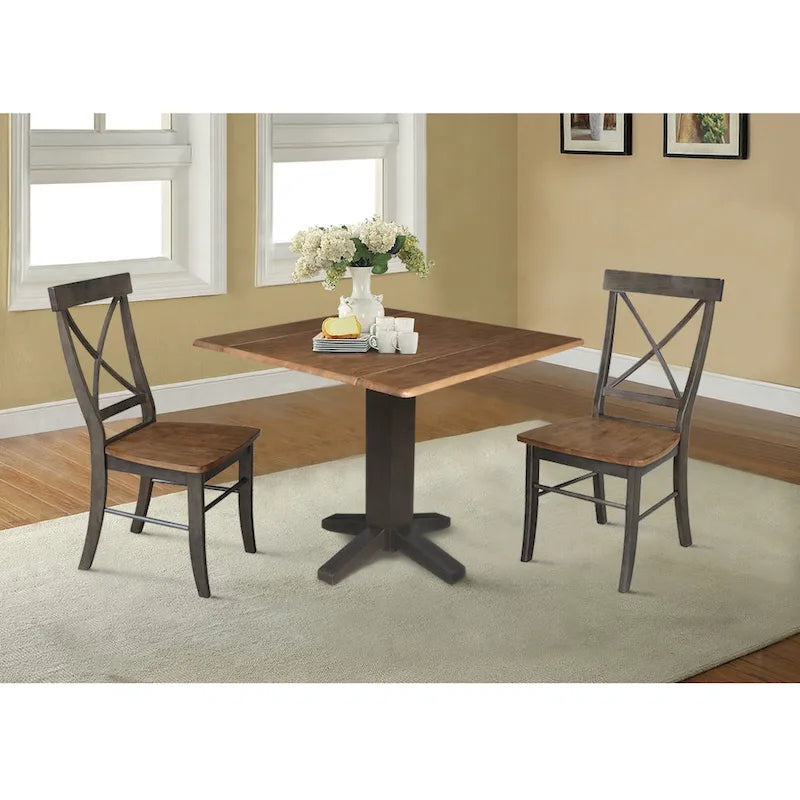 22 Inch Classic Solid Wood Metal Table