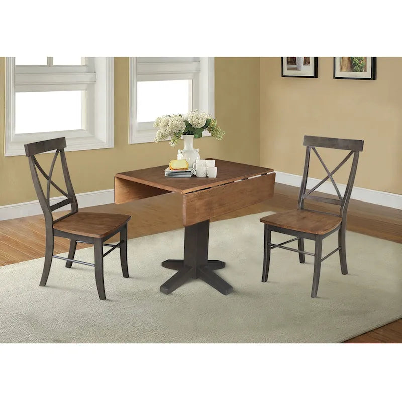 22 Inch Classic Solid Wood Metal Table