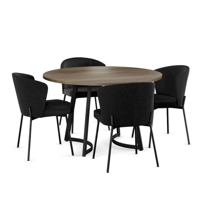 Contemporary Solid Wood Metal Table