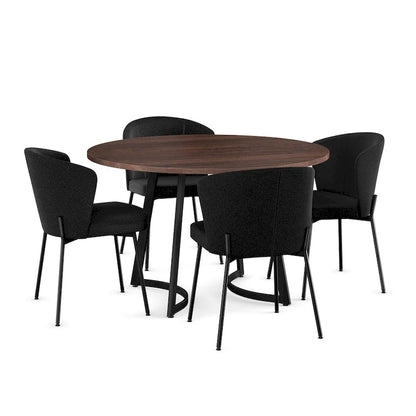 Contemporary Solid Wood Metal Table