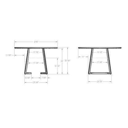 Contemporary Solid Wood Metal Table