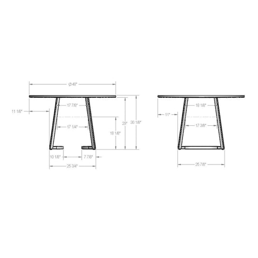 Contemporary Solid Wood Metal Table
