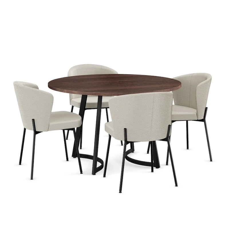 Contemporary Solid Wood Metal Table