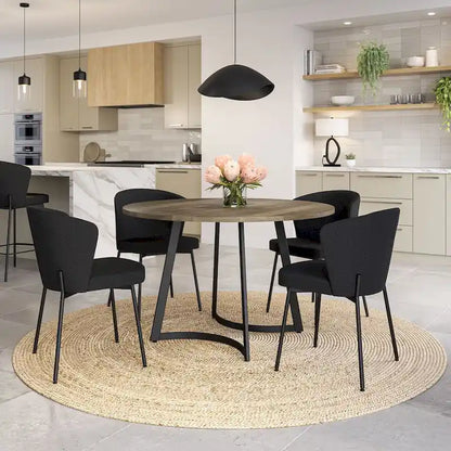 Contemporary Solid Wood Metal Table