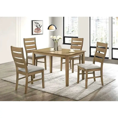 5-Piece 47.24 Inch Traditional Wood Fabric Table Upholstered