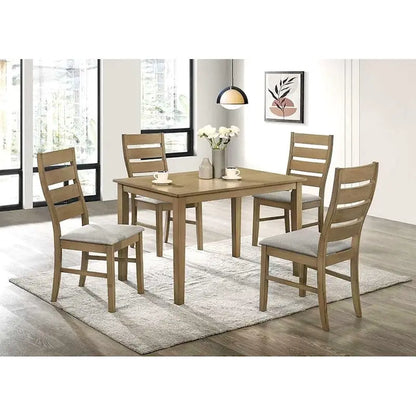 5-Piece 47.24 Inch Traditional Wood Fabric Table Upholstered