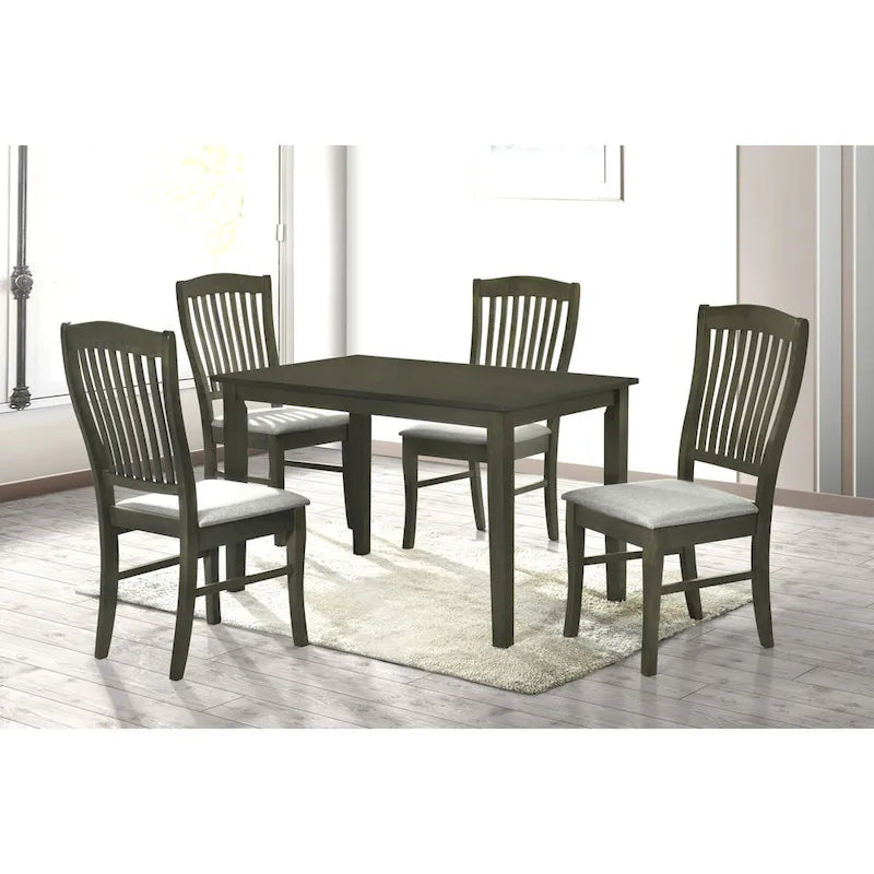 5-Piece 47.24 Inch Traditional Wood Fabric Table Upholstered
