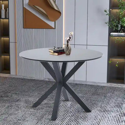 Full Modern Metal Engineered Wood Table