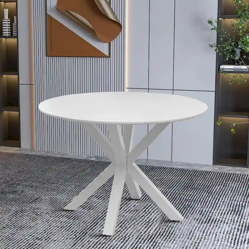 Full Modern Metal Engineered Wood Table