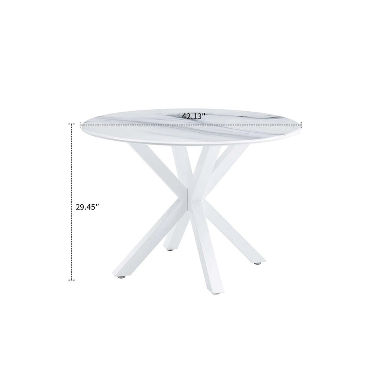 Full Modern Metal Engineered Wood Table