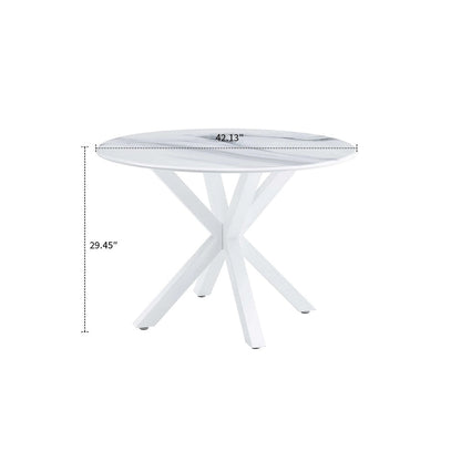 Full Modern Metal Engineered Wood Table