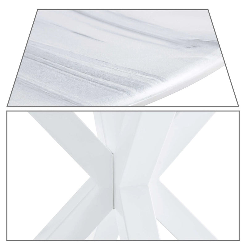 Full Modern Metal Engineered Wood Table