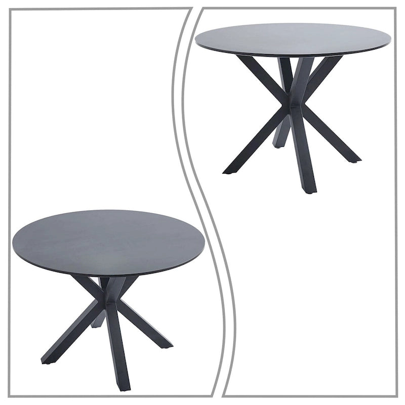 Full Modern Metal Engineered Wood Table