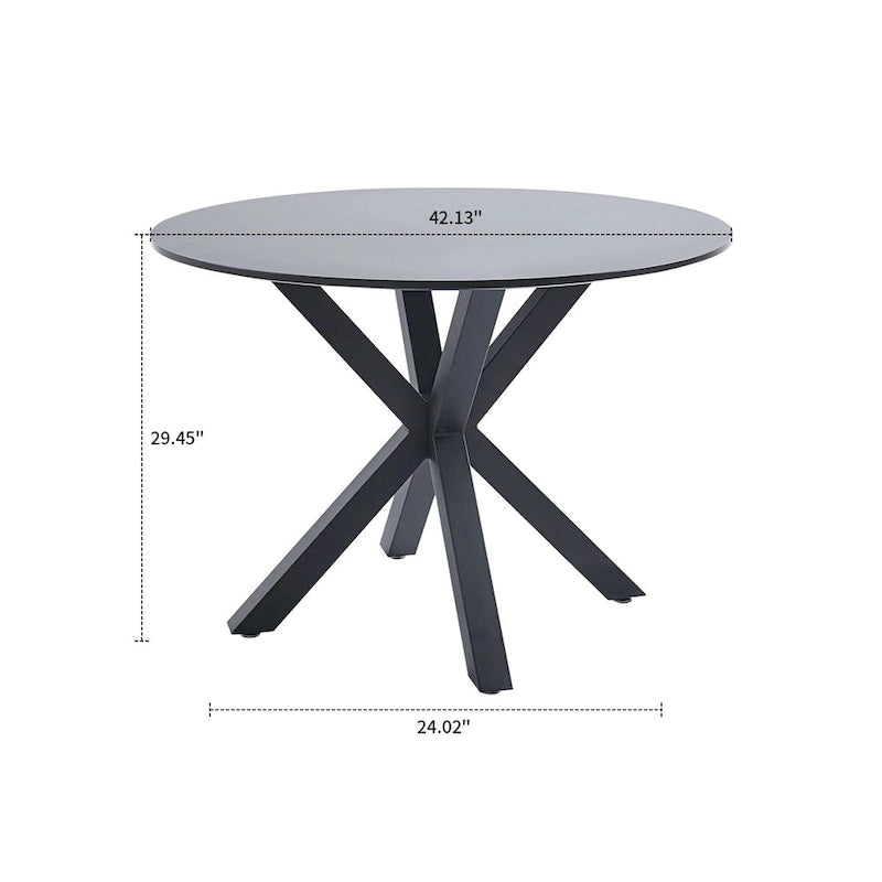 Full Modern Metal Engineered Wood Table