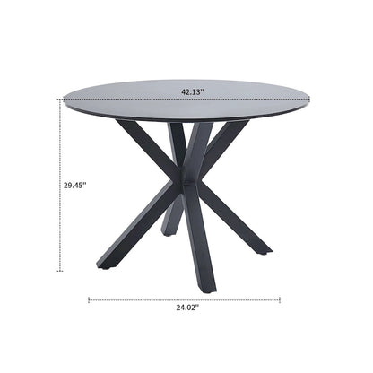 Full Modern Metal Engineered Wood Table