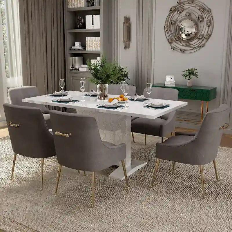 Modern Velvet Table Extendable
