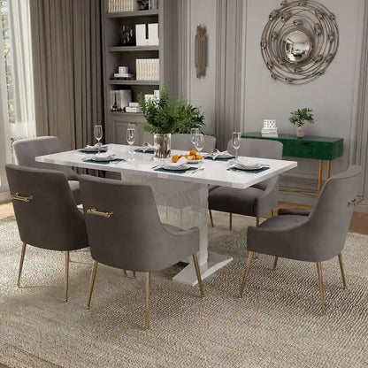 Modern Velvet Table Extendable