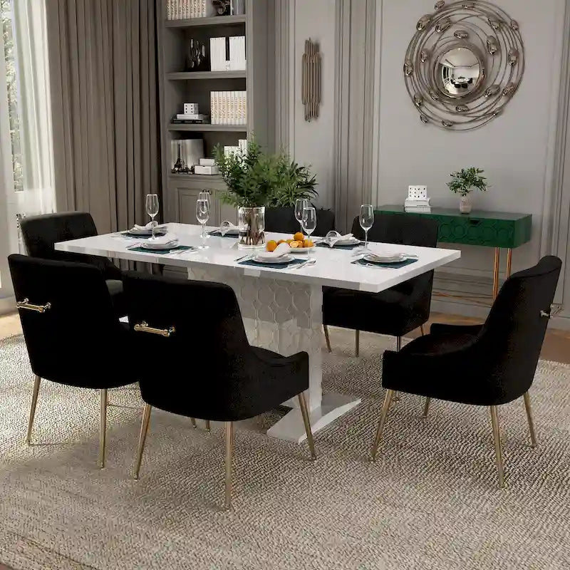 Modern Velvet Table Extendable