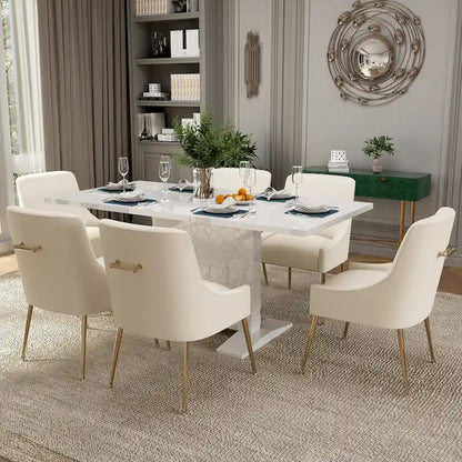 Modern Velvet Table Extendable
