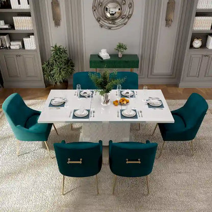 Modern Velvet Table Extendable