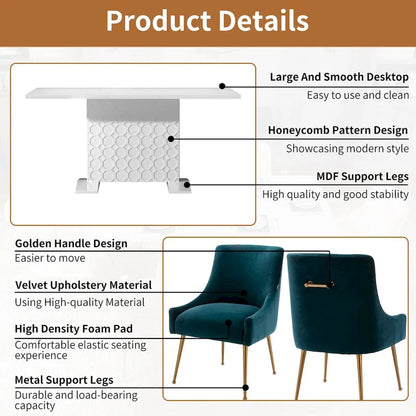 Modern Velvet Table Extendable