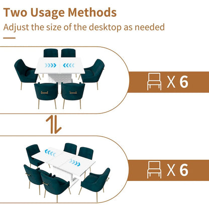Modern Velvet Table Extendable